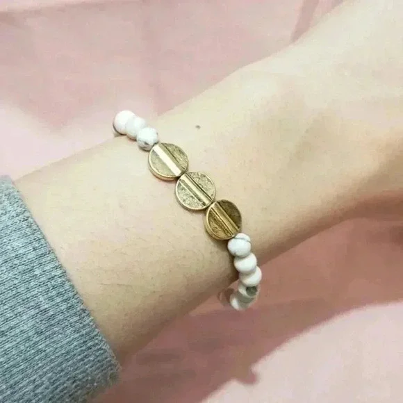 WHITE MARBLE STONE BRACELET - Picture 4 of 4